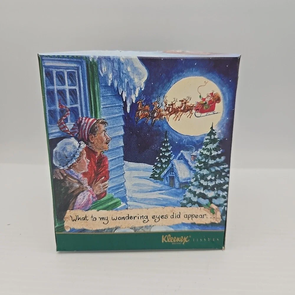 1992 Vintage Christmas Santa Claus Kleenex Box Empty Holiday Decor USA Made